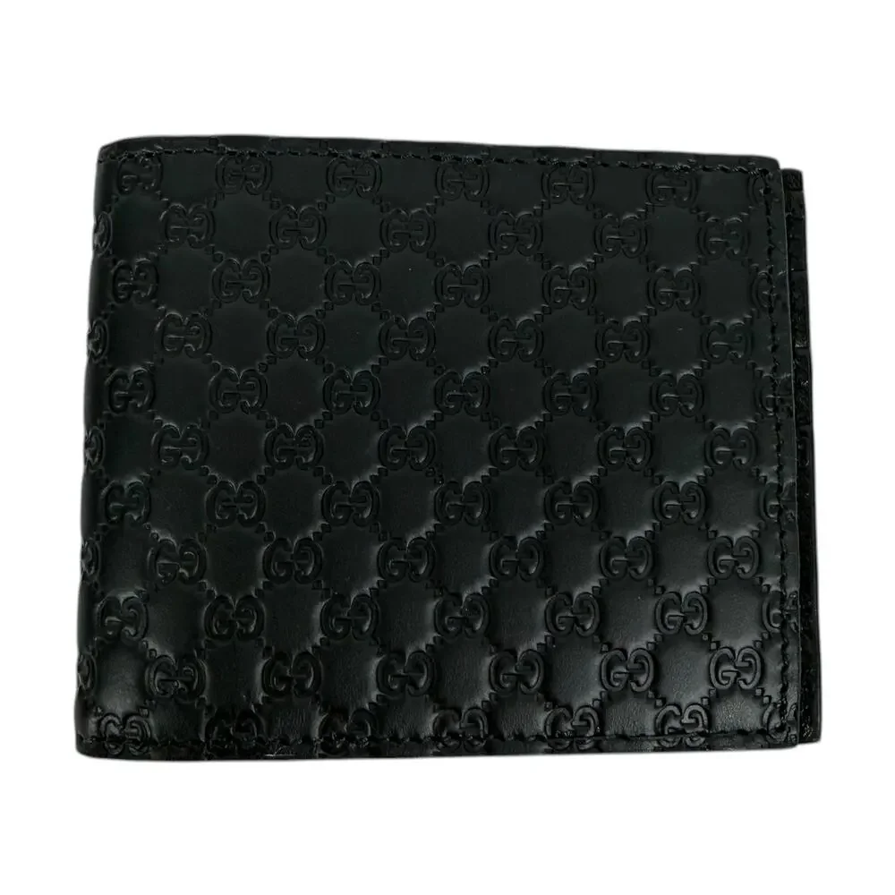 Gucci GG Microguccissima Leather Bi-fold Wallet Black Men 260987